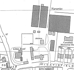 1964 map showing The Limes (with a drive round it)