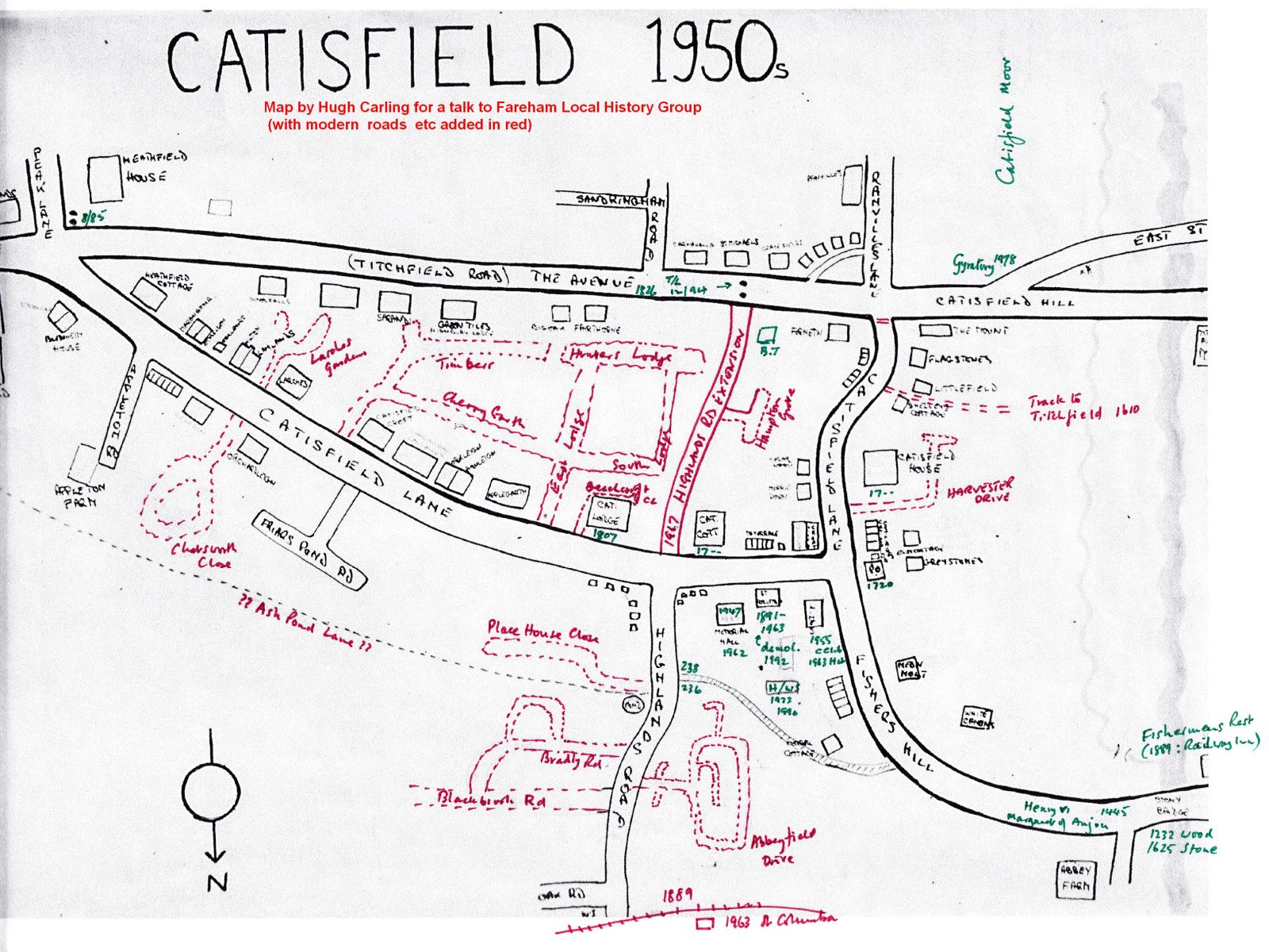 1950 map by Hugh Carling withannotationsrotated (390K)